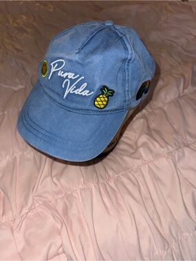 Pura Vida Light Blue Pineapple Patch Hat costa rica